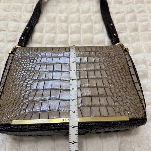 Brahmin Hudson Shoulder Bag Purse Handbag Cross Embossed Leather Flap Designer - Picture 6 of 12